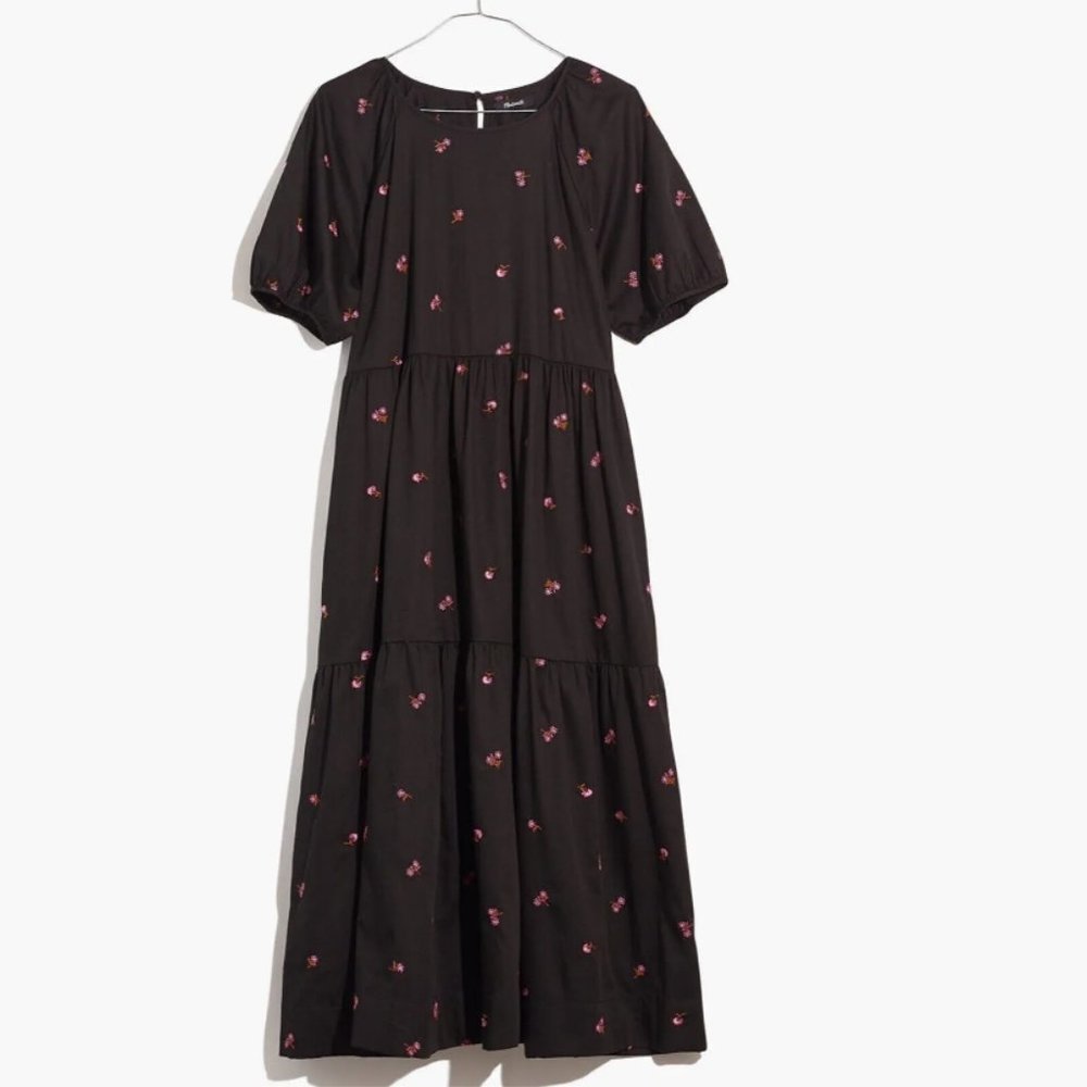Madewell Short Sleeve cattail tiered Dress Amie Size M